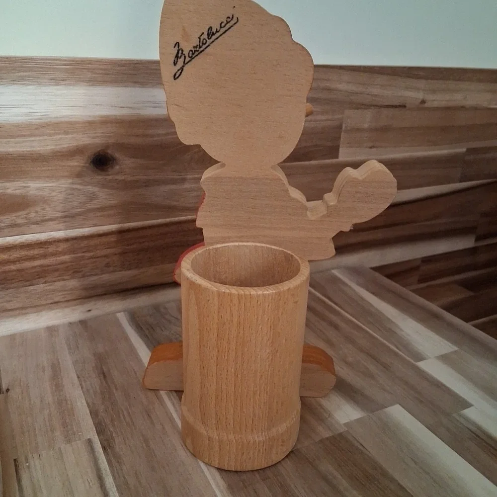 BARTOLUCCI of Italy ~ Portapenne Pencil Holder Wooden. 8.6'